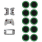 Silicone luminous button cap set, dark inner disc with green outer ring (10 pcs)