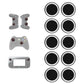 Silicone luminous button cap set, dark inner disc with silver outer ring (10 pcs)