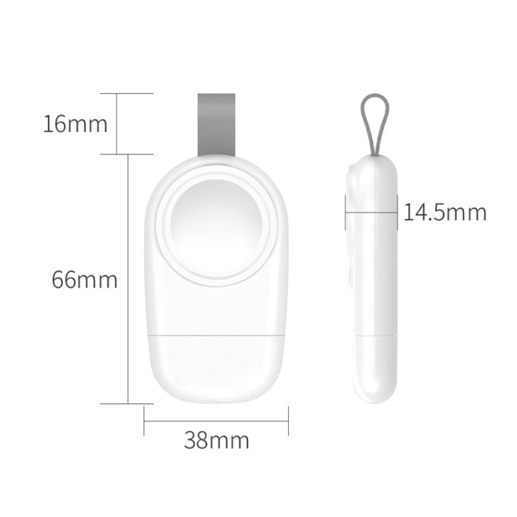 White wireless magnetic watch charger with USB cable and charging base