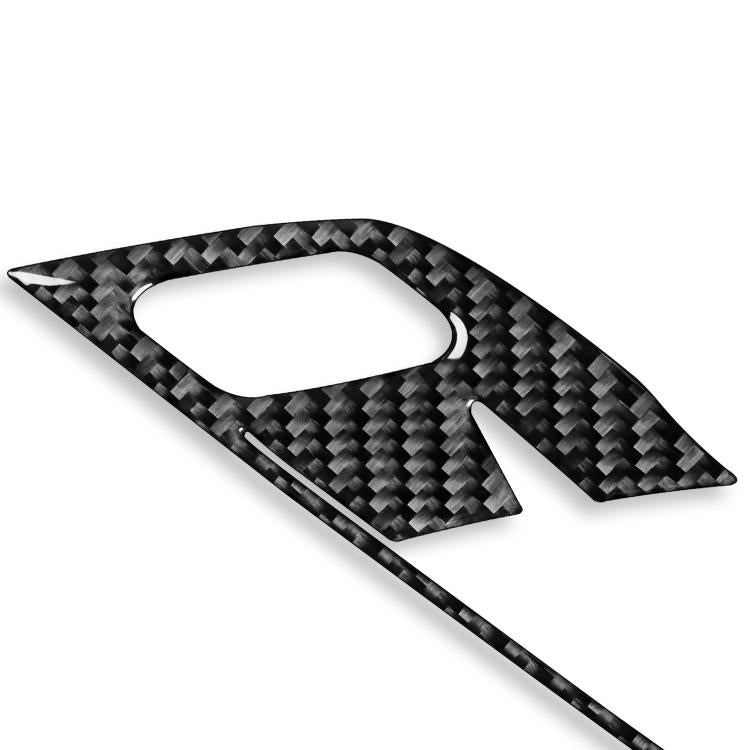 Carbon fiber-pattern door handle frame trim piece with cutout