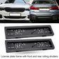Installed black rolling shutter license plate frames on car front and rear
