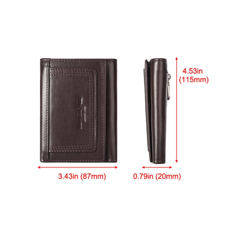 Black leather card wallet with stitched pocket and zipper coin compartment