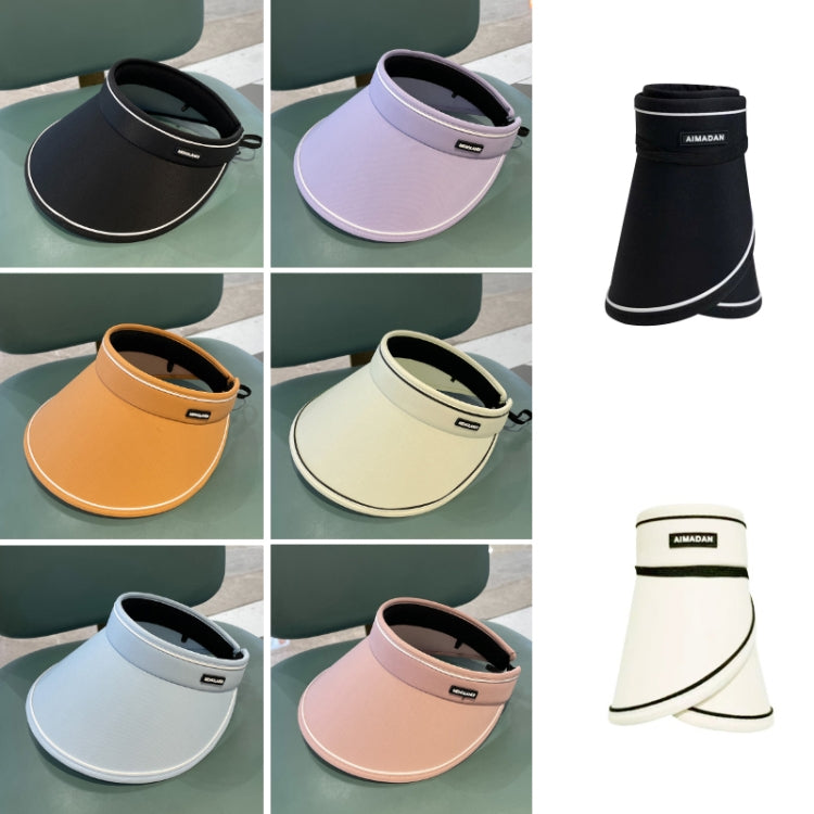 Assorted color rollable sun visor hats with UV protection, wide brims