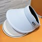 Light blue rollable sun visor hat with UV protection, wide brim and adjustable strap