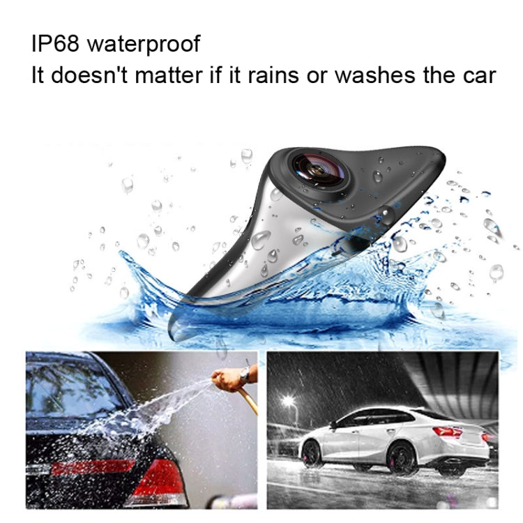 Water-resistant auxiliary mirror camera with black lens housing and silver body