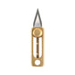 Brass mini push-pull knife pendant with hanging loop, blade up