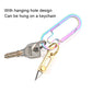 Brass mini push-pull knife keychain pendant with hanging loop and keys