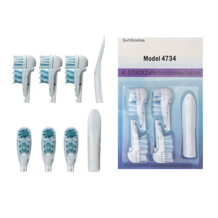 4-pack Oral B replacement electric toothbrush heads, soft blue-green bristles