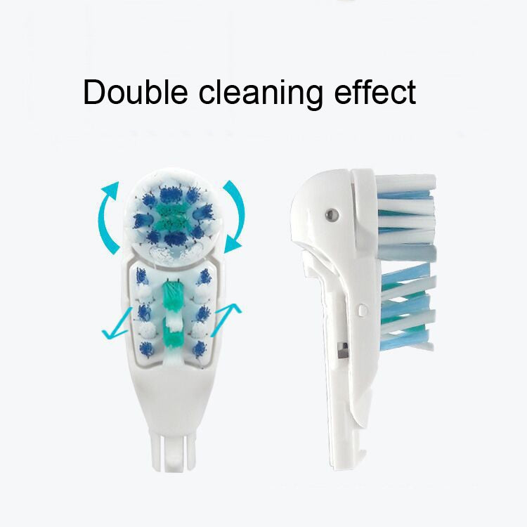 Replacement toothbrush head set, white housing with soft blue-green bristle cluster