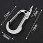 Silver mini EDC keychain knife with blade extended and key ring detail