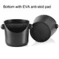 Coffee grounds bucket with lid, matte black, side handles