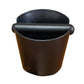 Coffee grounds bucket with black lid, dark brown matte finish