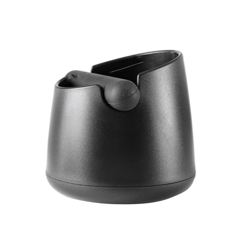 Coffee grounds bucket, silver-gray with side handles and raised lid