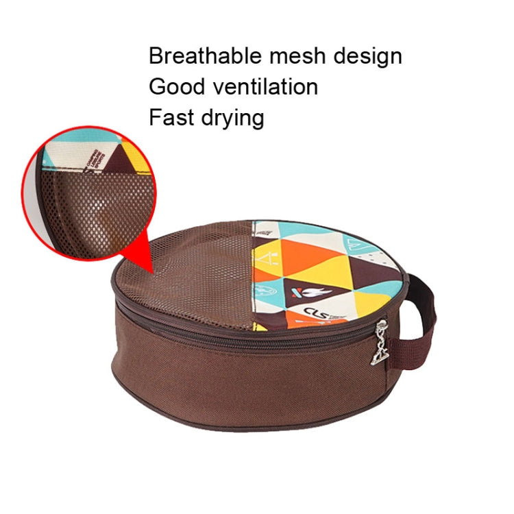 Round mesh drying bag/case with handle holding stainless steel plates