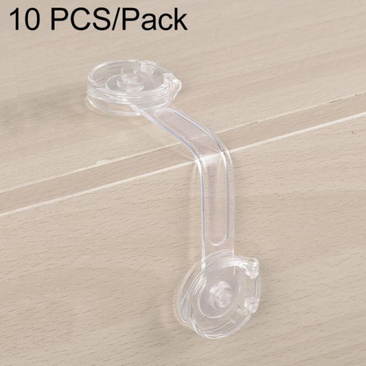 Transparent anti-opening cabinet door lock, single piece with curved strap