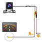 Rearview camera kit with connecting cable and dashboard monitor display