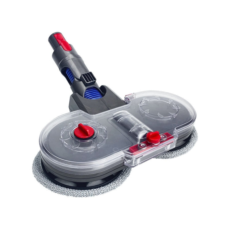 Mop water tank module with roller brush, red buttons, and clear valve cover