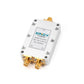 RF microstrip power splitter with four SMA ports, white housing, COM marking on panel