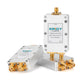 RF microstrip power splitter set with white modules and SMA connectors, multiple angles