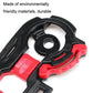 Motorcycle helmet lens base part, black frame with red support and circular mount