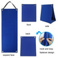 Blue hanging planner bag views with hook-and-loop fastener and top hanging loops