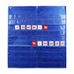 Toddler number learning hanging bag, blue fabric with compare arrow cards and numbers