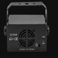 Party light projector rear panel with cooling fan, power switch, and DC 5V input