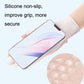 Pink non-slip cycling gloves with silicone palm dots for phone touch
