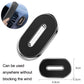Black oval dashboard magnetic phone holder with silver trim and size dimensions shown
