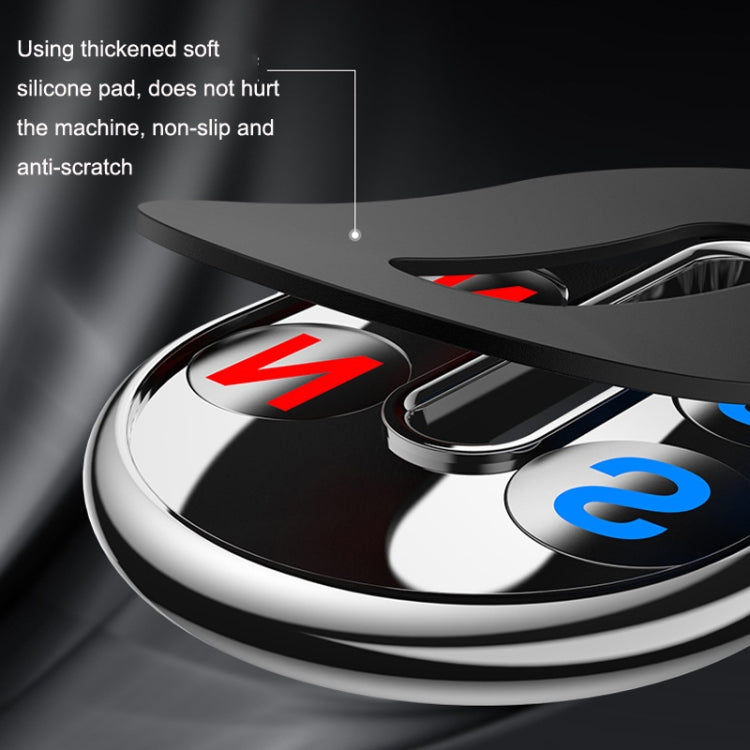 Black and silver magnetic car phone holder for dashboard air vent mounting