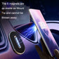 Black oval magnetic phone holder keeping a smartphone secured on car dashboard