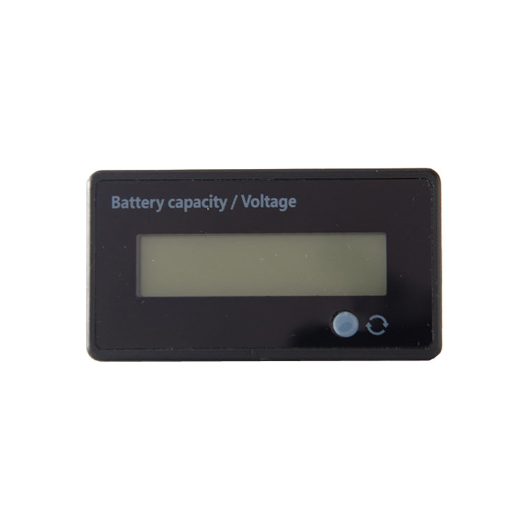 LCD battery capacity and voltage power display, dark screen with two front buttons