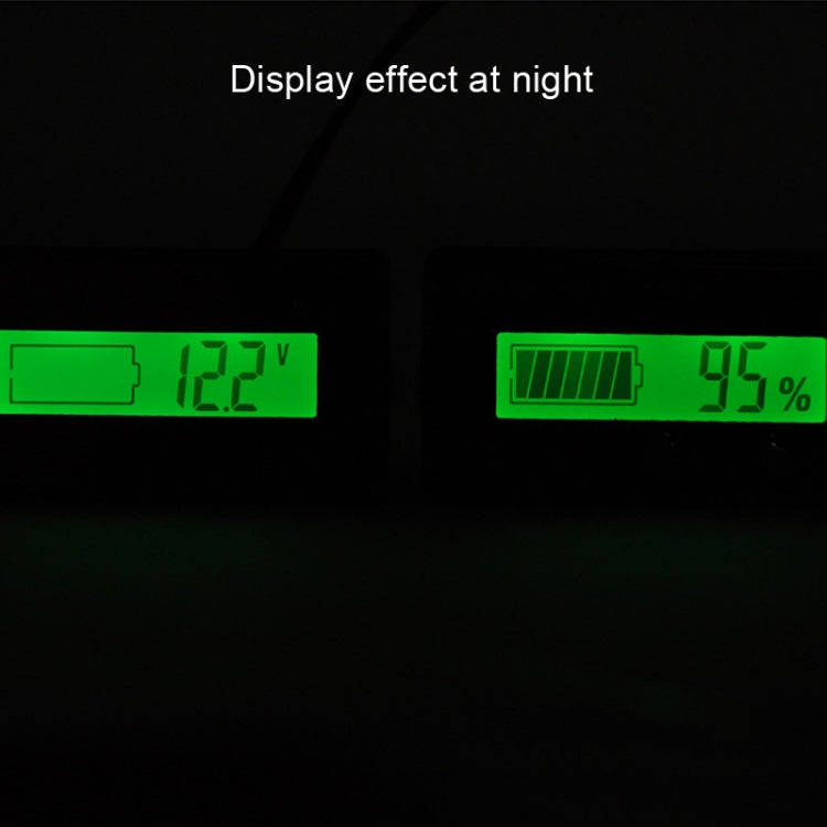 LCD electric motorcycle power display with green backlight showing battery bars and 12.7V, 95%.
