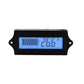 LCD battery capacity and voltage power display, blue backlit icons and 2.6V reading