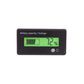 LCD battery capacity and voltage power display, green backlit battery bar and 72% reading