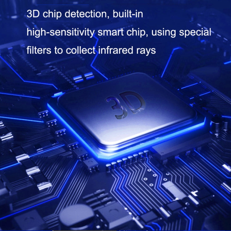 Close-up of a 3D chip on a circuit board with blue light
