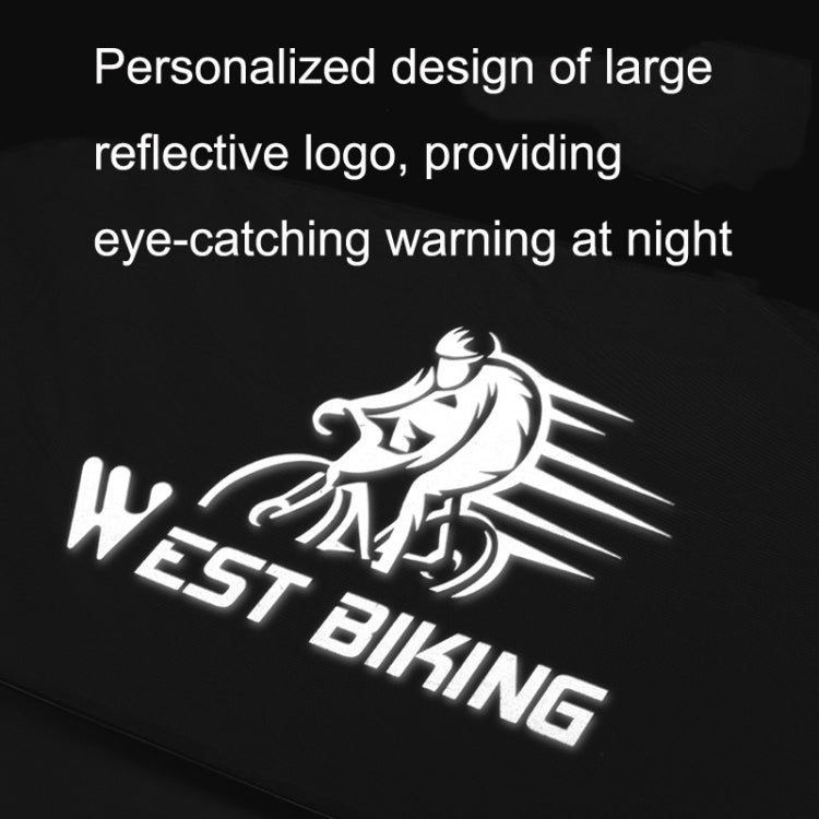 Black chain cover with large reflective WEST BIKING logo.