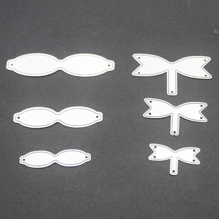 Bow knot metal cutting dies set with several white outline bow shapes