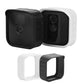 Black and white silicone camera protection covers, side-by-side with openings