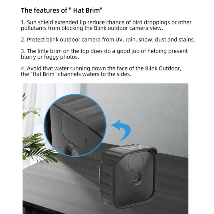 Black silicone camera cover with extended brim sun shield and cutouts