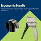 Manual glue pusher gun with ergonomic grey handle and black trigger grip
