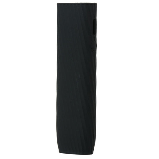 Black silicone twill cigarette case with side cutout and ridged texture