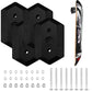 Set of black wall mount skateboard stands with screws and silver mounting bolts