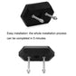 Black wall mount skateboard stand with two threaded silver bolts and base