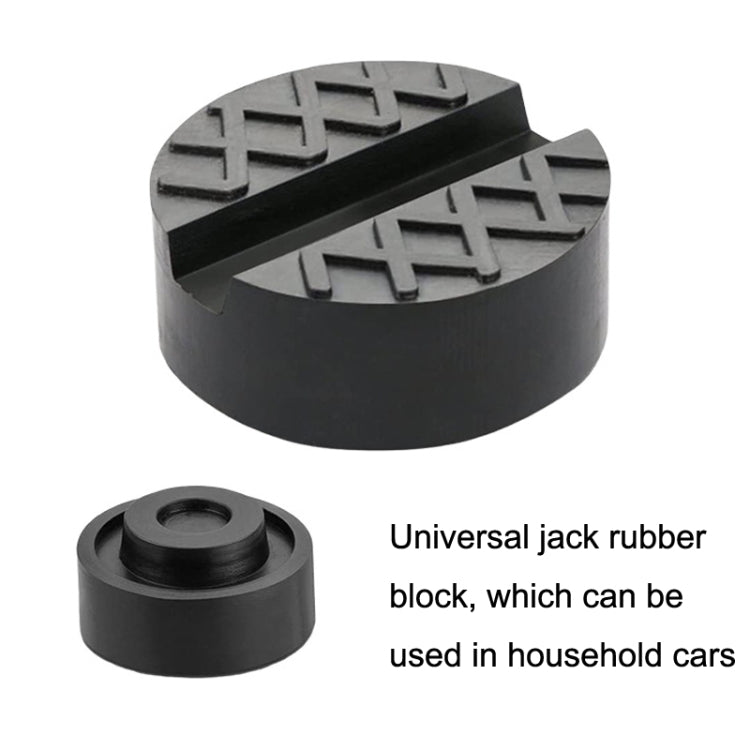 Universal jack rubber support blocks, two black round pads with center hole