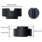 Black universal jack rubber block, side profile with mounting hole and tread