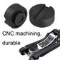 Black universal jack rubber pads, curved pieces with center hole and tread pattern
