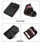 Card holder layouts: horizontal and vertical styles with snap closure