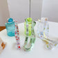 Kids beverage bottle lanyard straps worn on bottles, colorful mixed prints set