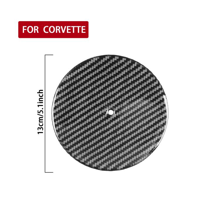 Carbon fiber-style round sticker with center dot, approx 13 cm size